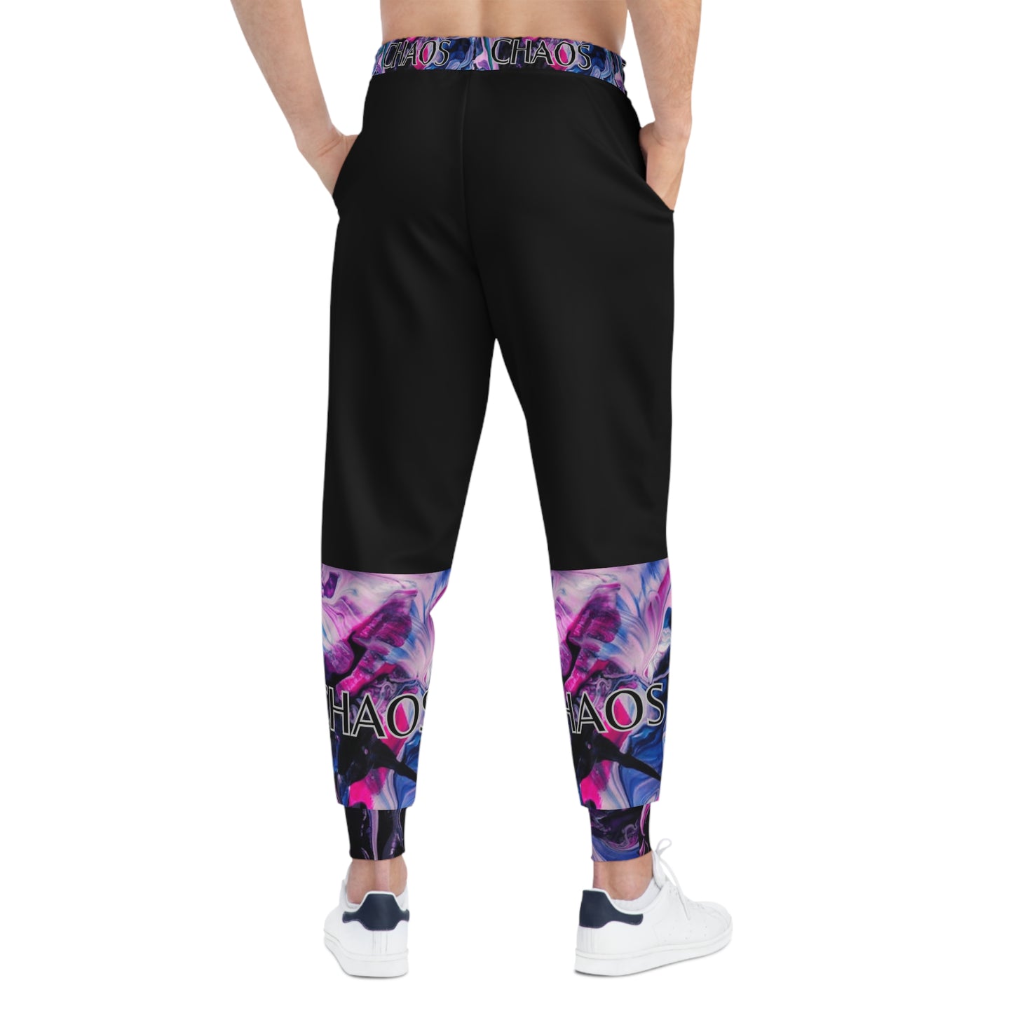 CHAOS on Black Unisex Athletic Joggers-SMALL-3XL