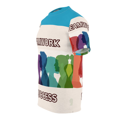 TEAMWORK SUCCESS Unisex Tee on turquoise (for groups or events)