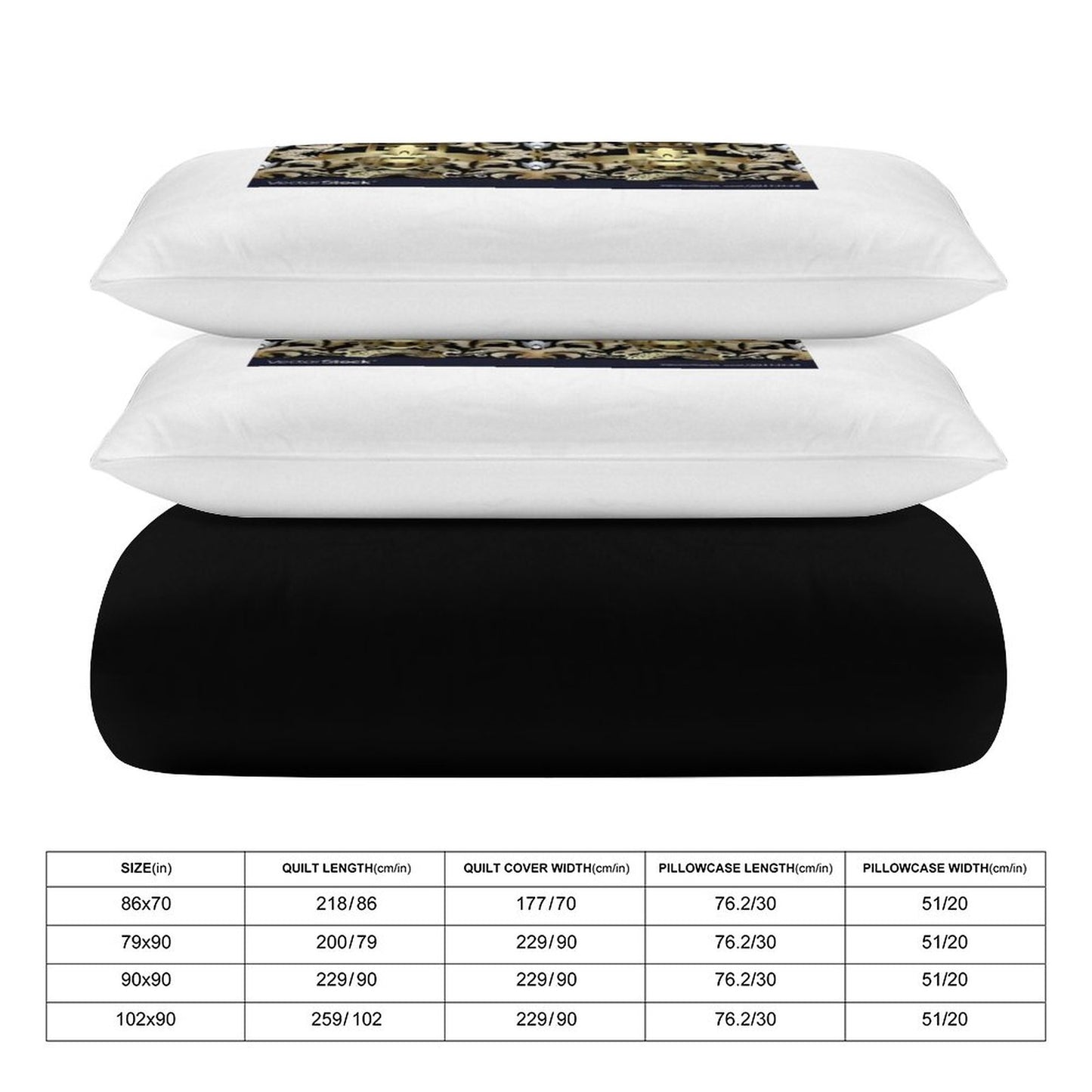 3-Piece Bedding Set-90"x90"/ 229x229cm (Dual-sided Printing)