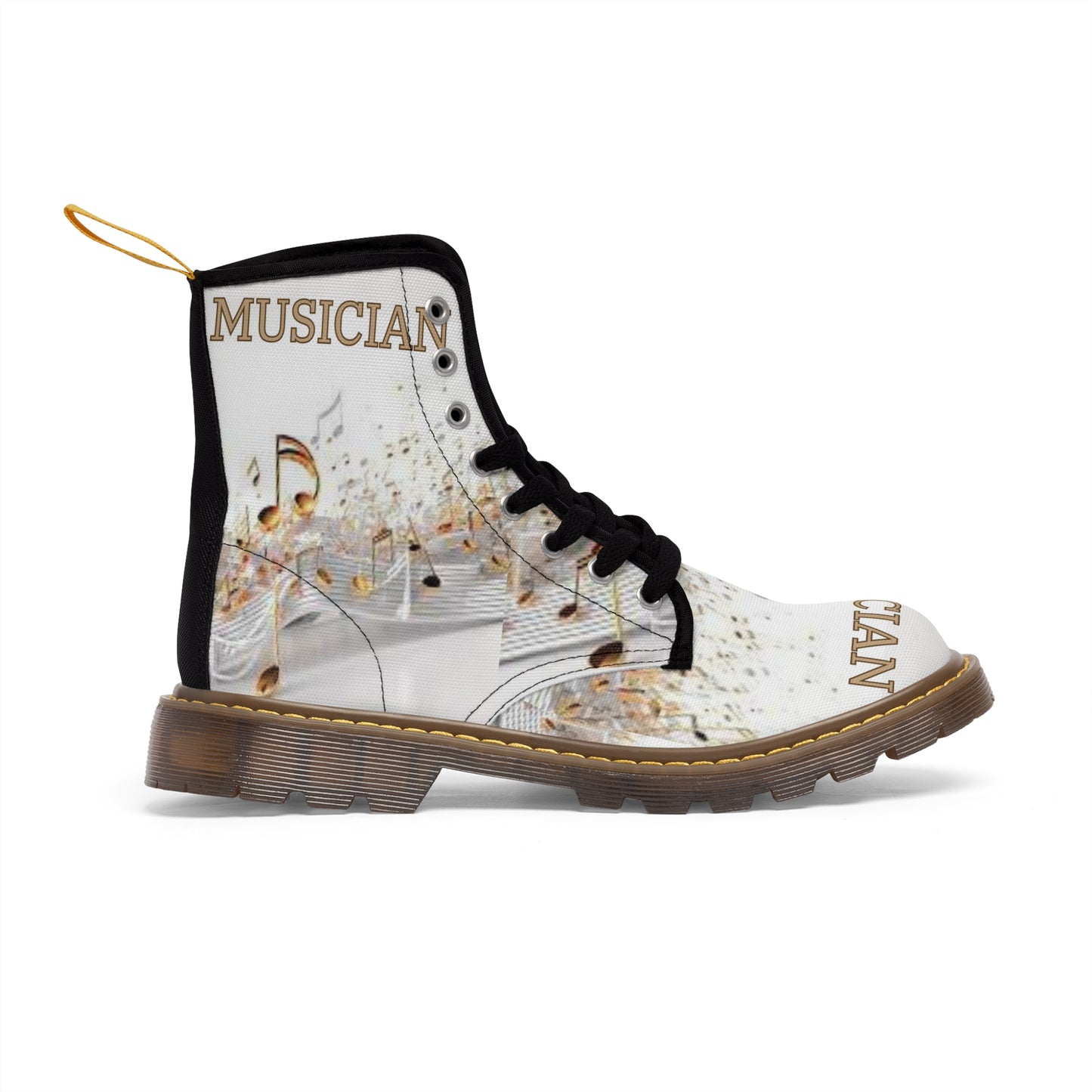 MUSICIAN In Gold Women's Canvas Boots  (Options: black or brown bottom soles)