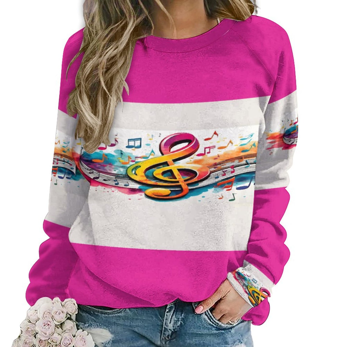 MUSIC GRAFFITI Raglan Sweatshirt-SMALL-3XL