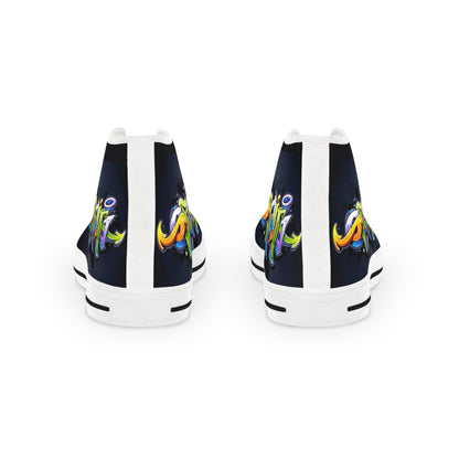 COLORFUL GRAFFITI Men's High Top Sneakers (Options: black or white bottom soles)