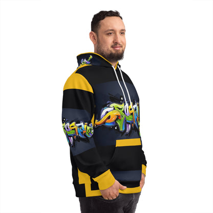 COLORFUL GRAFFITI UNISEX black/yellow Fashion Hoodie