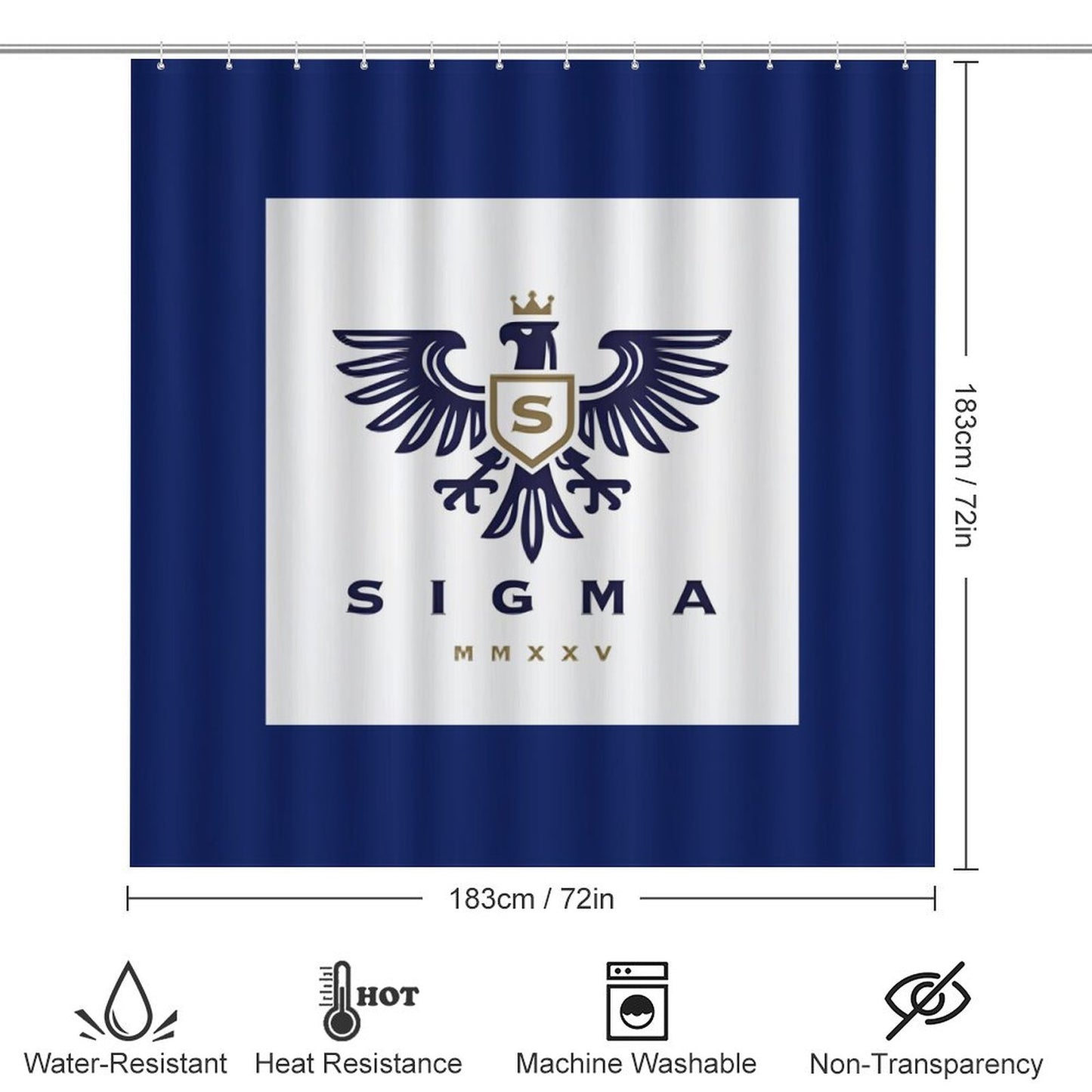 Shower Curtain Set with 3 Rugs