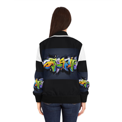 COLORFUL GRAFFITI Women's Bomber Jacket-SMALL-2XL