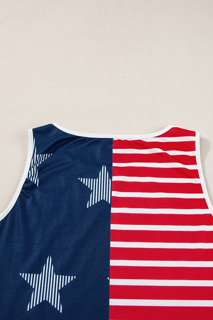 US Flag Round Neck Tank-SMALL-XL