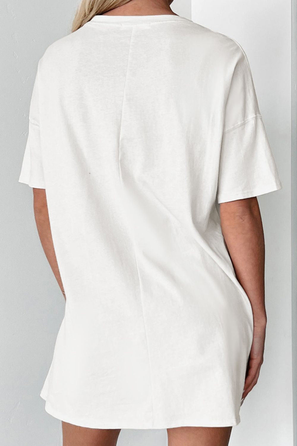 US Flag Star Round Neck Half Sleeve Oversized T-Shirt-SMALL-XL