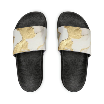 GOLD FOIL 3D Women's Slide Sandals (black or white soles)