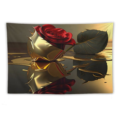 ROSE IN GOLD Horizontal Tapestry--30x40 in/ 40x60 in