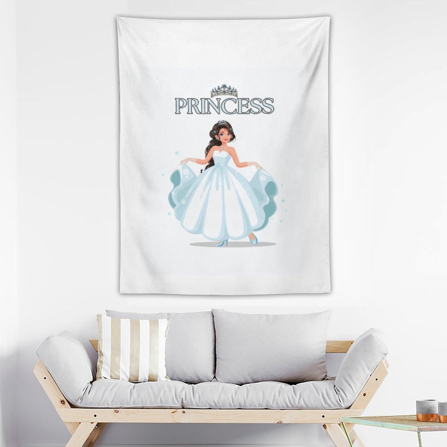 Wall Art with Vertical Tapestry