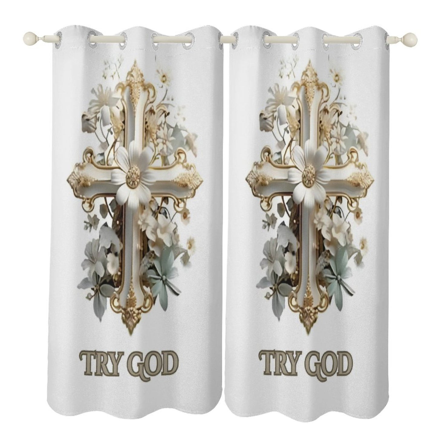 Grommet Curtain-52"x72"/ 132x183cm-TRY GOD