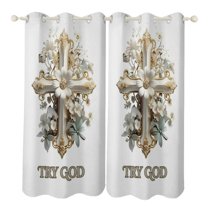 Grommet Curtain-52"x72"/ 132x183cm-TRY GOD