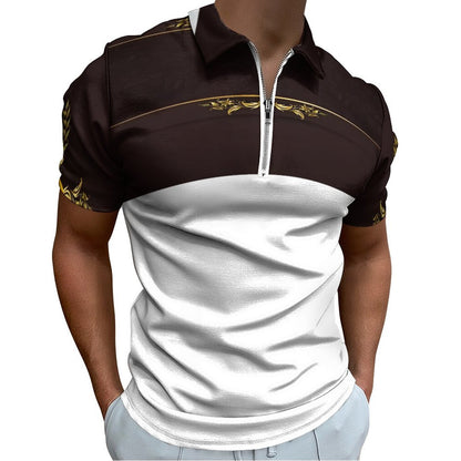 Men's Short Sleeve POLO Shirt with Zipper B470 (All-Over Printing)