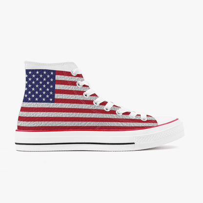 USA FLAG High-Top White Sneakers