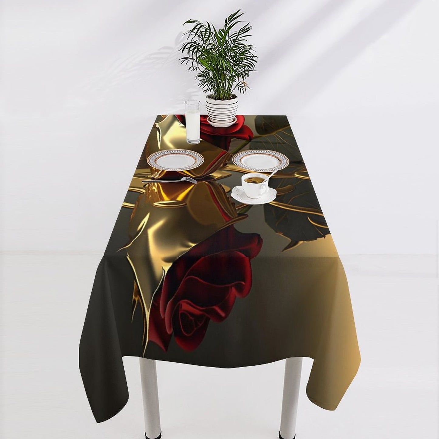 ROSE IN GOLD Rectangle Tablecloth