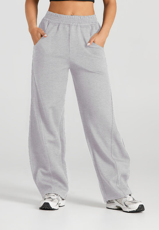 Elastic Waist Sweatpants with Pockets (black/tan/grey)-SMALL-2XL