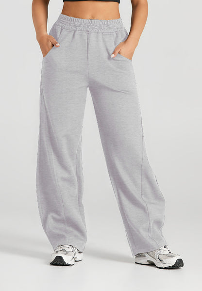 Elastic Waist Sweatpants with Pockets (black/tan/grey)-SMALL-2XL