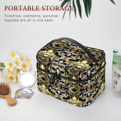 Make-up bag with Lychee pattern PU material