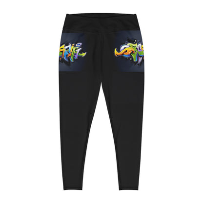 COLORFUL GRAFFITI PLUS SIZE Leggings-*2XL-6XL