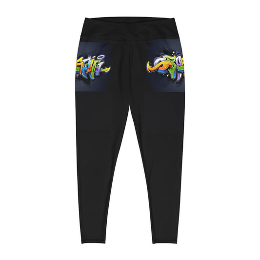 COLORFUL GRAFFITI PLUS SIZE Leggings-*2XL-6XL