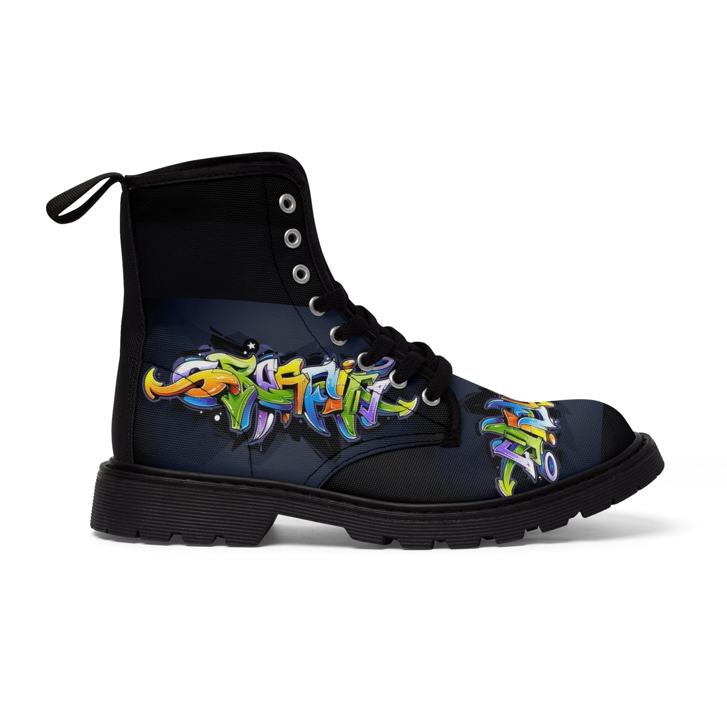 COLORFUL GRAFFITI Men's Canvas Boots