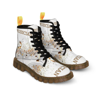 MUSICIAN In Gold Women's Canvas Boots  (Options: black or brown bottom soles)