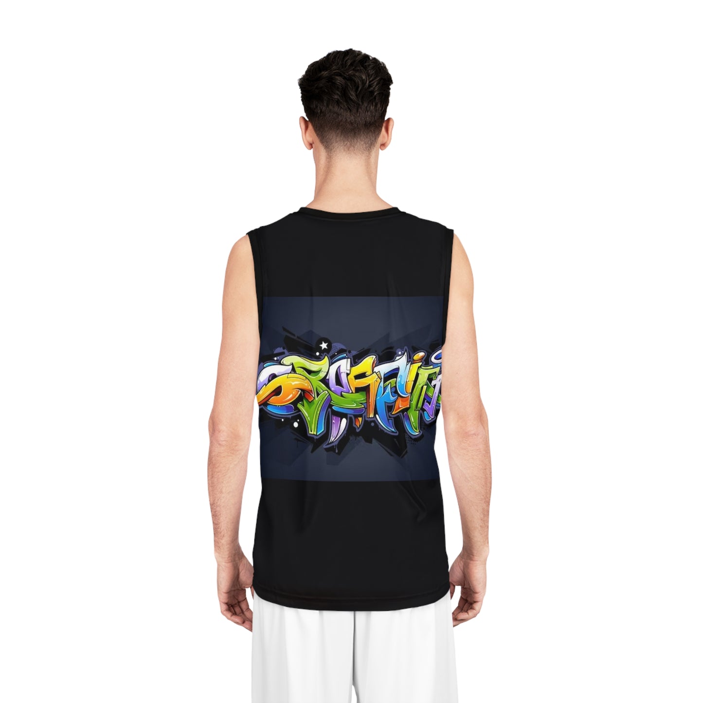 COLORFUL GRAFFITI UNISEX Basketball Jersey-Match to Long Loose Shorts (XS-2XL)