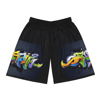 COLORFUL GRAFFITI Unisex Basketball Loose Shorts-XS-2XL (match to Jersey)