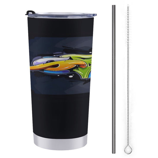 COLORFUL GRAFFITI Travel Mug Set with Cleaning Kit