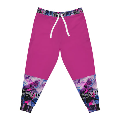 CHAOS on Pink Unisex Athletic Joggers-SMALL-3XL