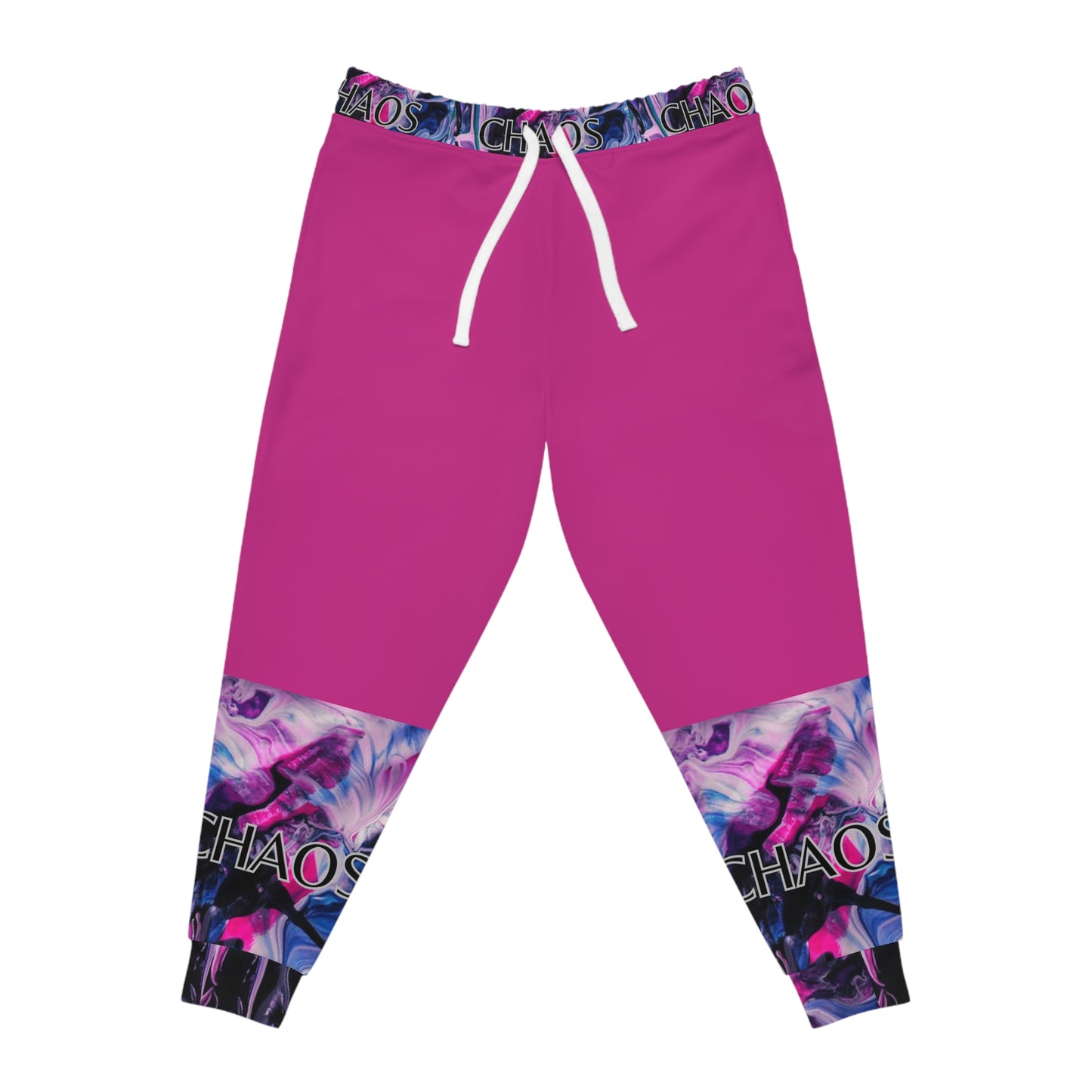 CHAOS on Pink Unisex Athletic Joggers-SMALL-3XL