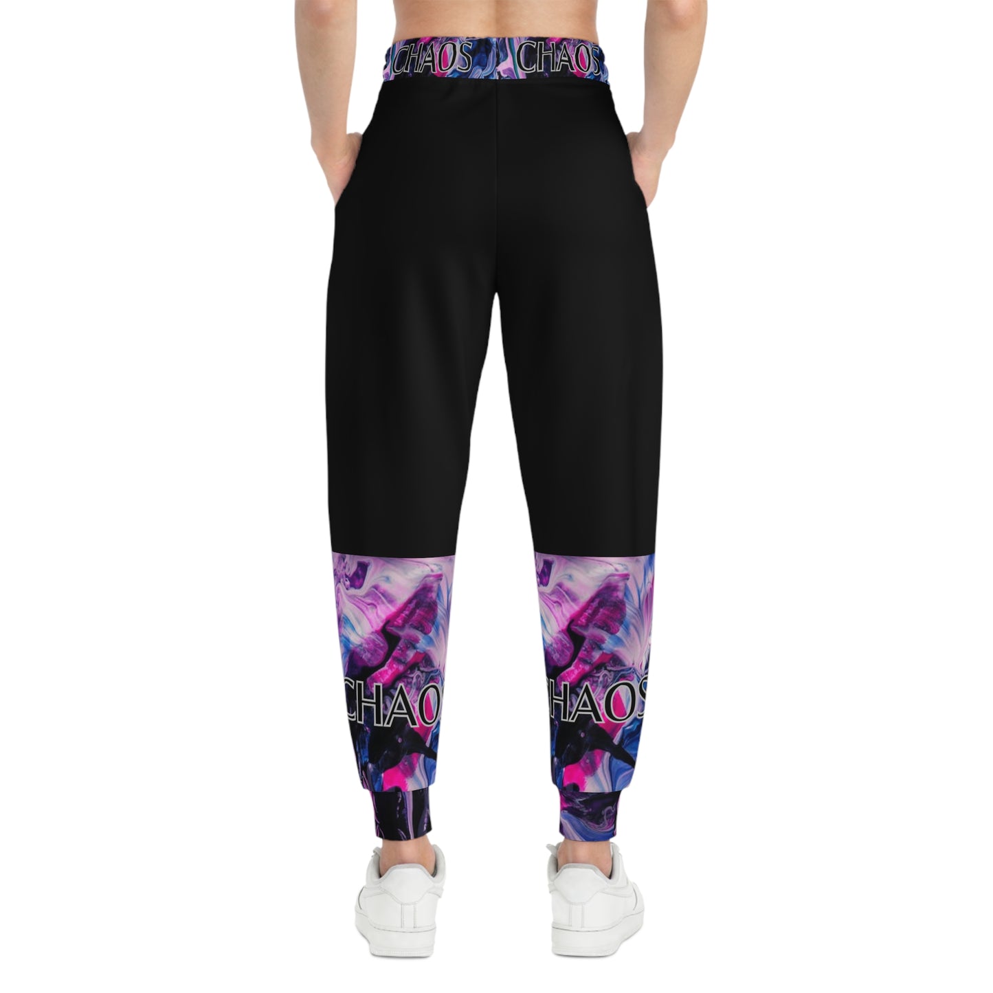 CHAOS on Black Unisex Athletic Joggers-SMALL-3XL