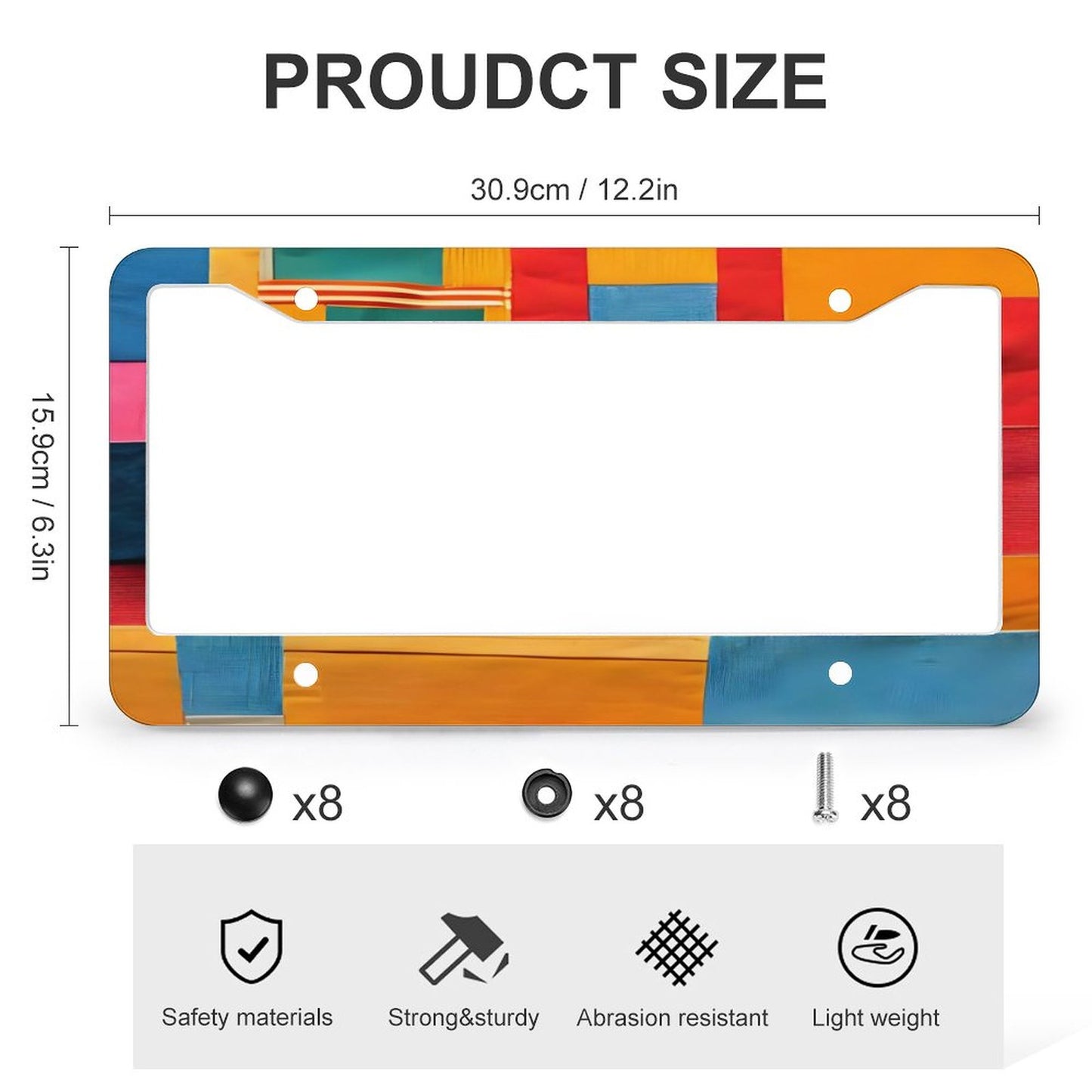License Plate Frames with 4 Round Holes (1 Pair)