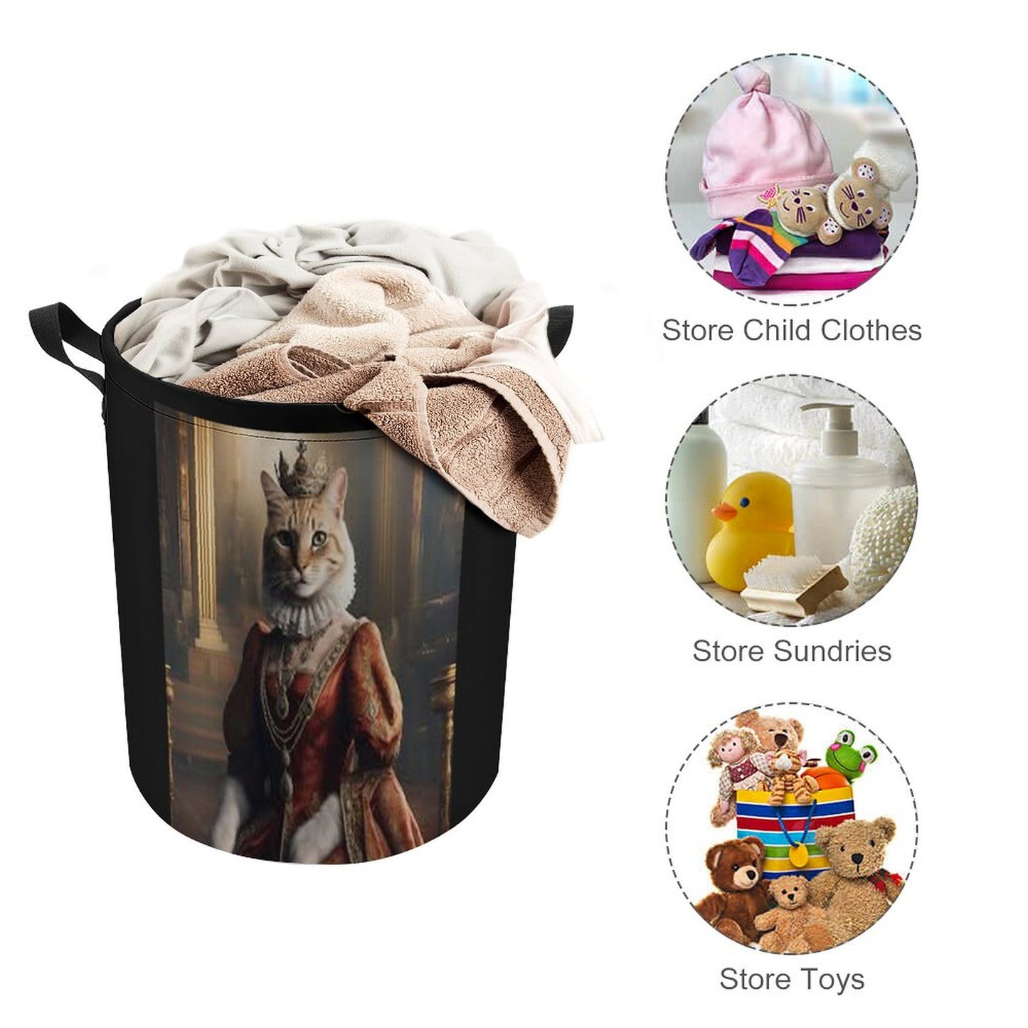 Drawstring collapsible Laundry Basket