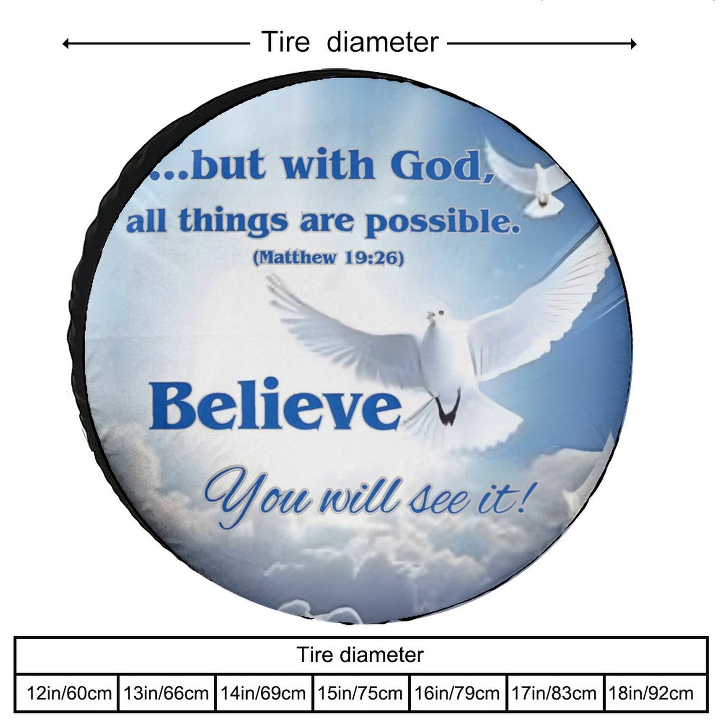 Oxford Cloth Tire Cover-BELIEVE