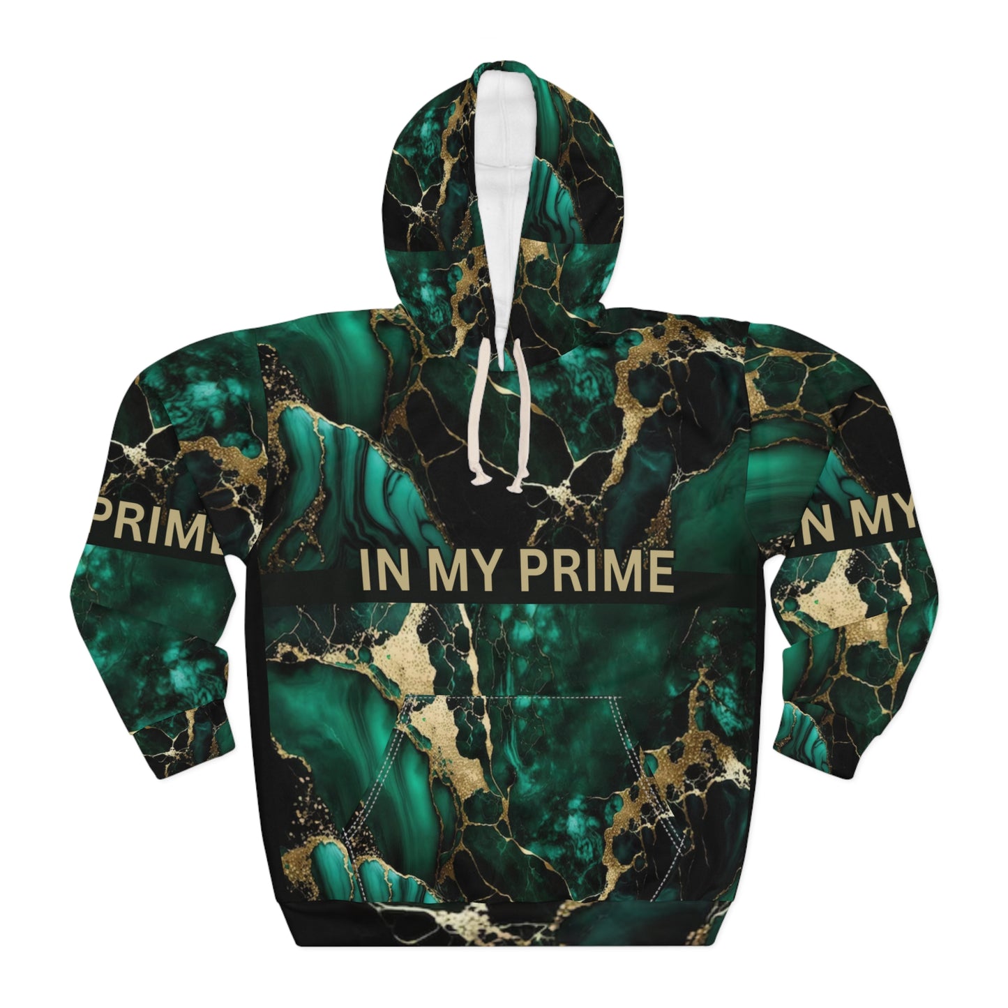 IN MY PRIME Green/Gold MARBLE Unisex Pullover Hoodie