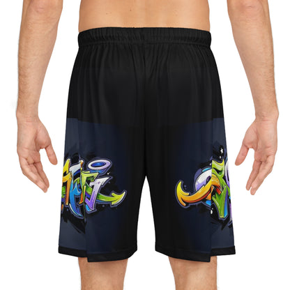 COLORFUL GRAFFITI Unisex Basketball Loose Shorts-XS-2XL (match to Jersey)