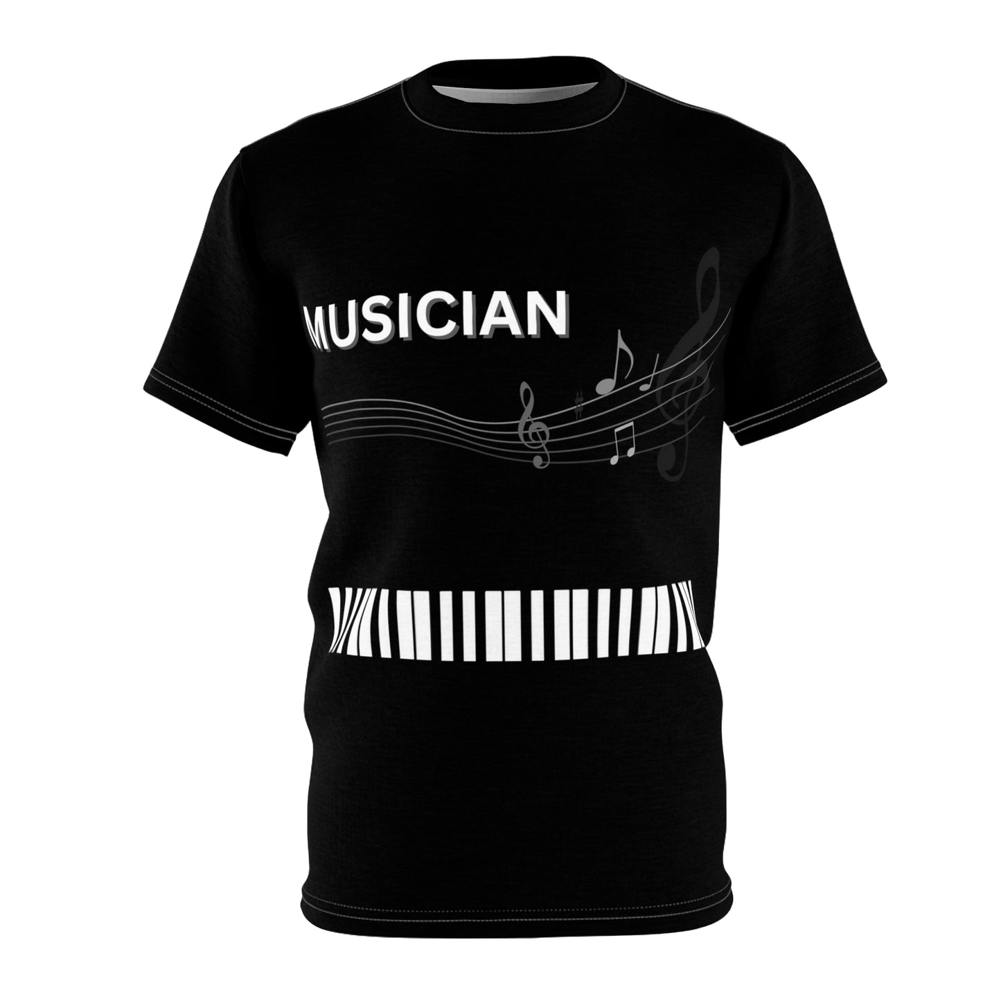 MUSICIAN'S PIANO Unisex Black Tee