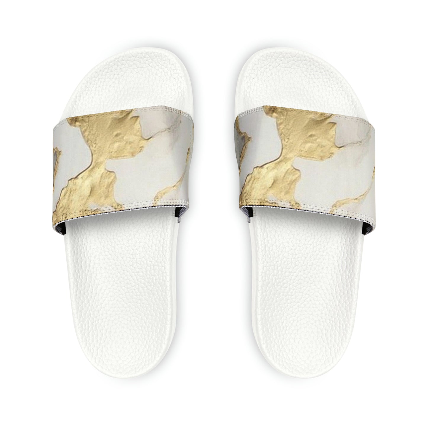 GOLD FOIL 3D Women's Slide Sandals (black or white soles)
