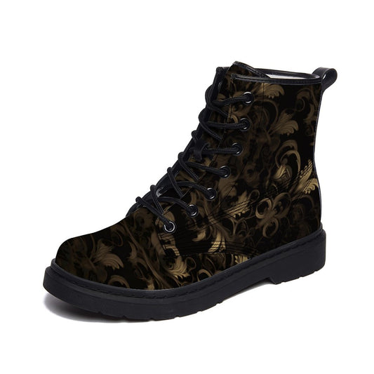 BLACK & GOLD ACCENT Unisex Plush Fur Boots