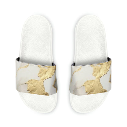 GOLD FOIL 3D Women's Slide Sandals (black or white soles)