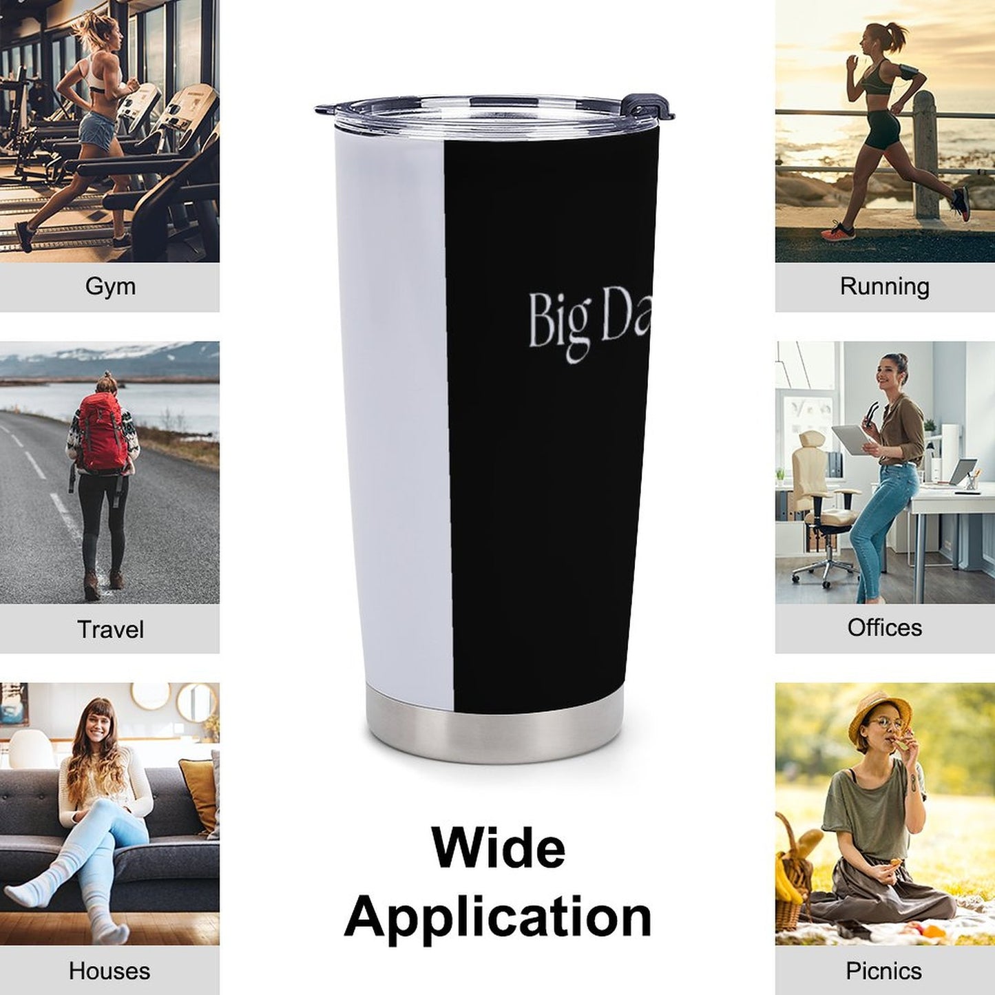 Car Travel Coffee Mug with Lid (All-Over Printing)