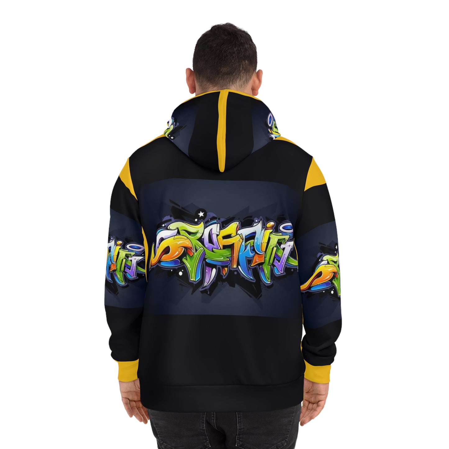 COLORFUL GRAFFITI UNISEX black/yellow Fashion Hoodie