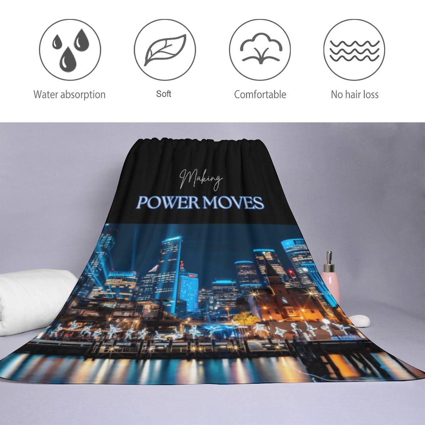 MAKING POWER MOVES Bath Towel 70x140
