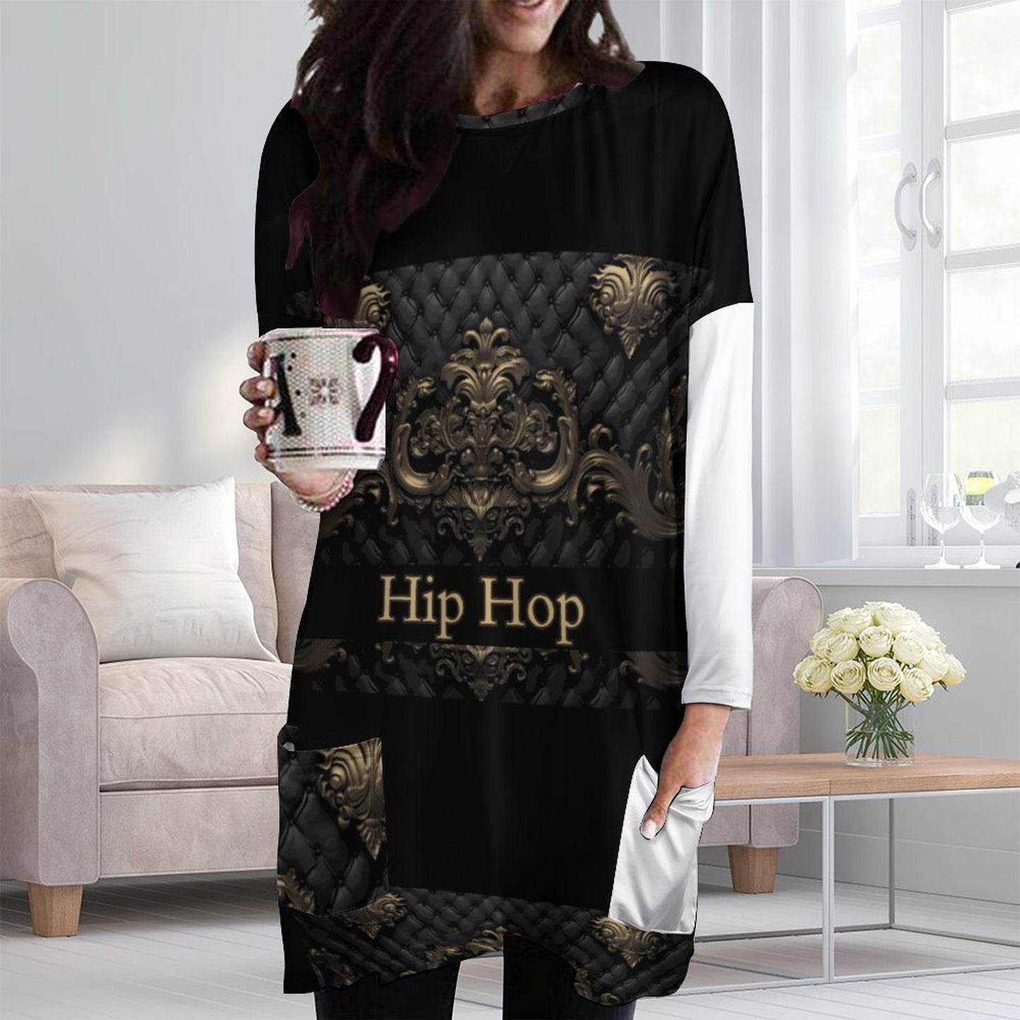 180gsm Custom Long Sleeve T-Shirts with Pocket A072 (All-over Printing)