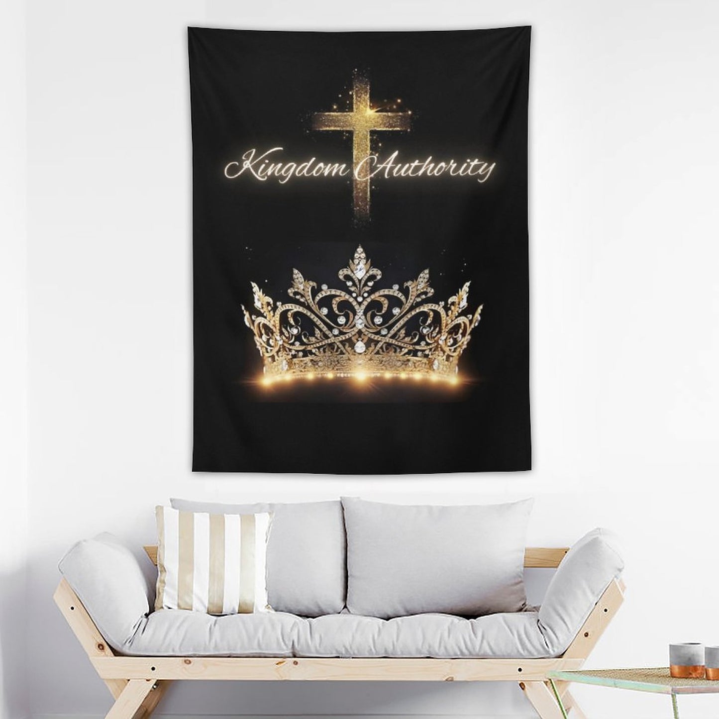 Wall Art with Vertical Tapestry