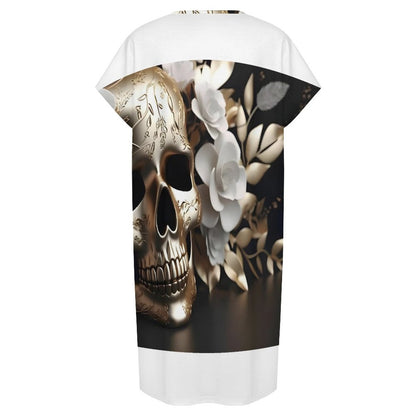 200gsm Women's Casual V Neck Dress(All-Over Printing)