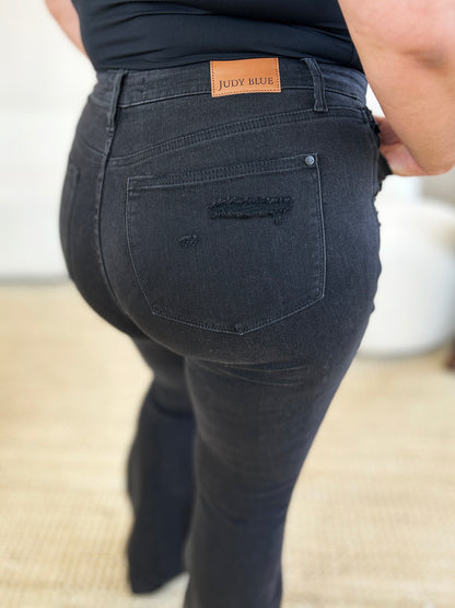 Judy Blue Full Size High Waist Distressed Flare Jeans-0-24W