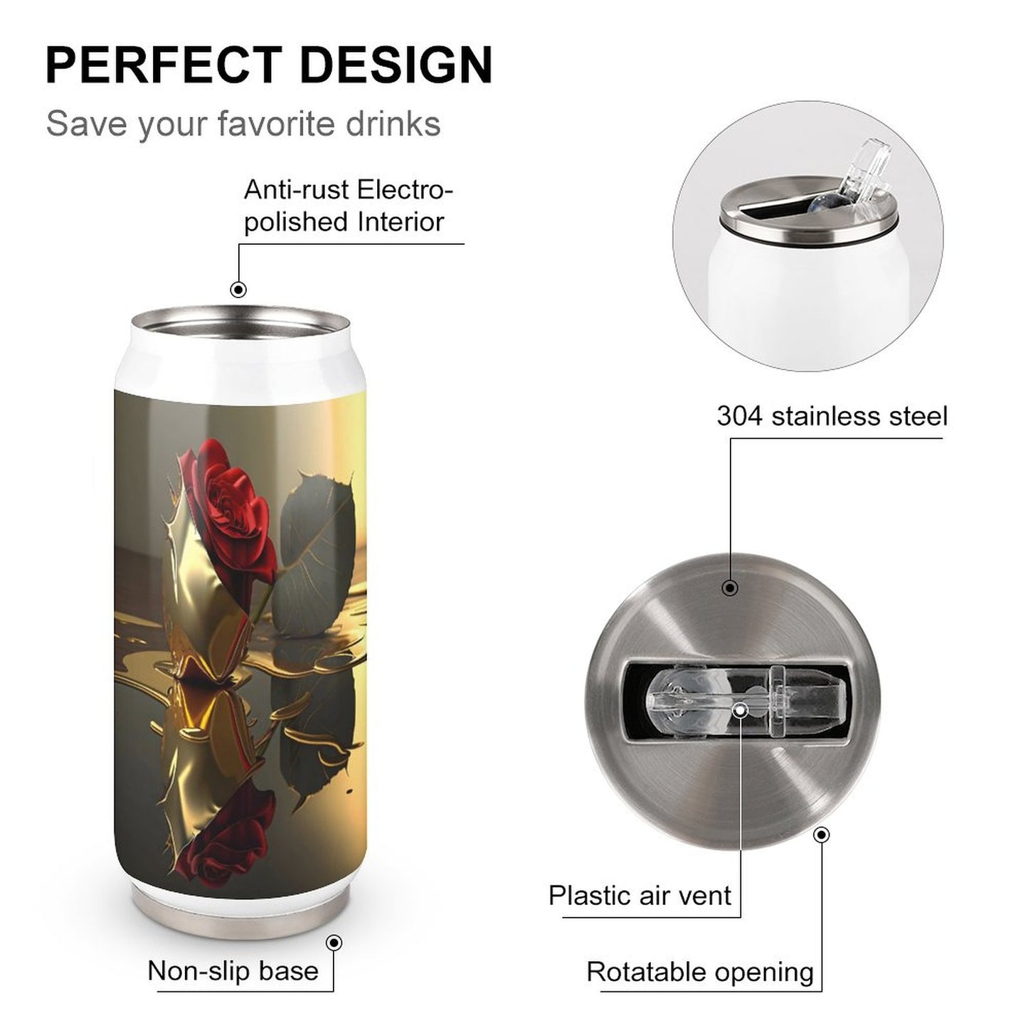 ROSE IN GOLD Stainless Steel Thermos Tumbler 500ML