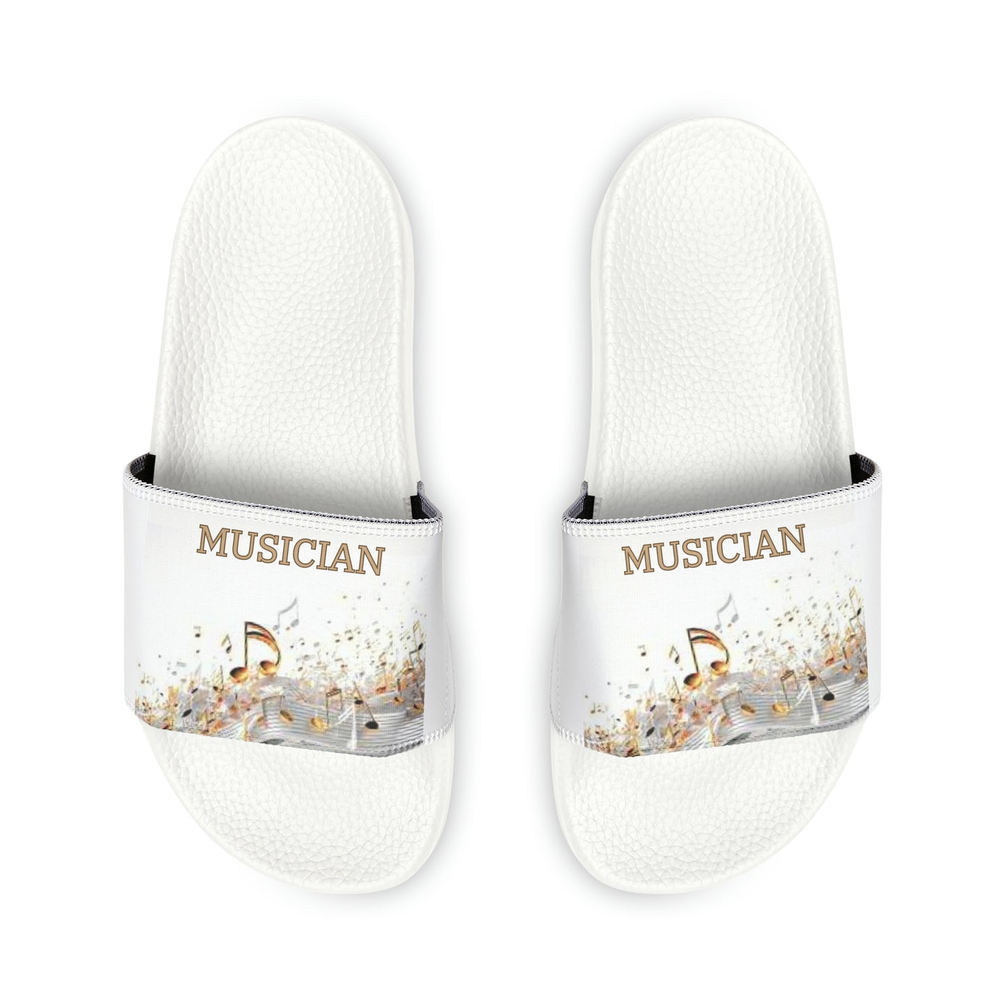 MUSICIAN In Gold Unisex Slide Sandals
